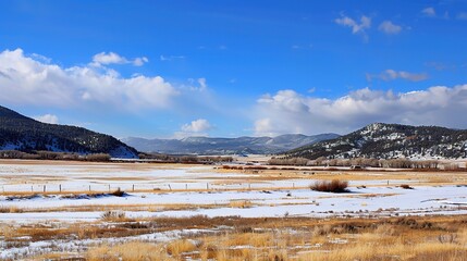 snow covered mountains in winter