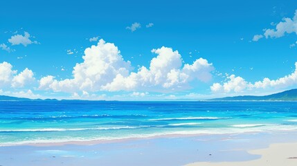 Obraz premium A serene beach with crystal clear water and minimal human impact