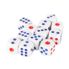 dice white single isolated on white background