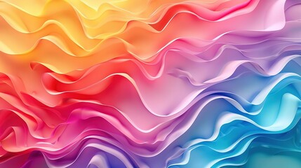 Obraz premium Vivid Rainbow Waves: Abstract Colorful Flowing Design Background