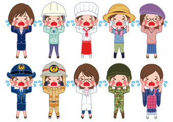 泣き顔・働く人・女性