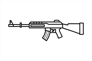 Assault Rifle lineal color mode line art vector