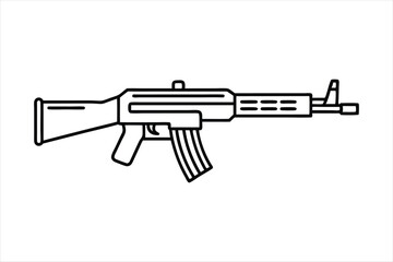 Assault Rifle lineal color mode line art vector