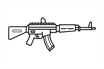 Assault Rifle lineal color mode line art vector