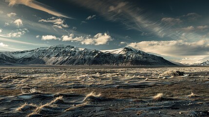 snow covered mountains in winter