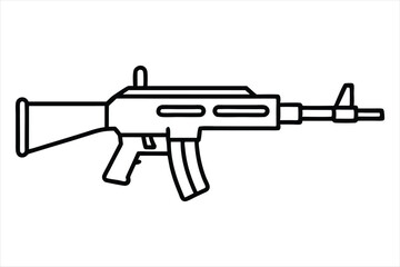 Assault Rifle lineal color mode line art vector