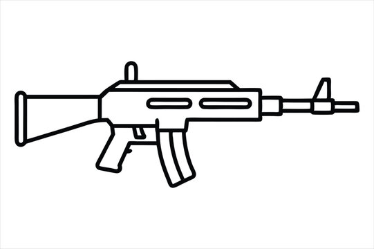 black outline gun weapon clip art preview