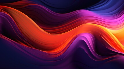 Obraz premium Fluorescent, flowing shapes in a tech background