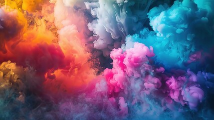 Colorful Abstract Ink Clouds: A Spectrum of Colors in Motion