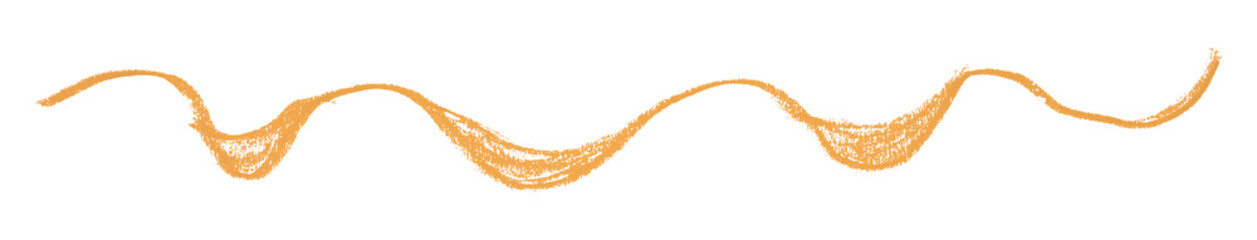 Orange pencil strokes in simple style, isolated on transparent background.