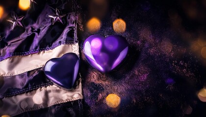 National Purple heart day on lighted background