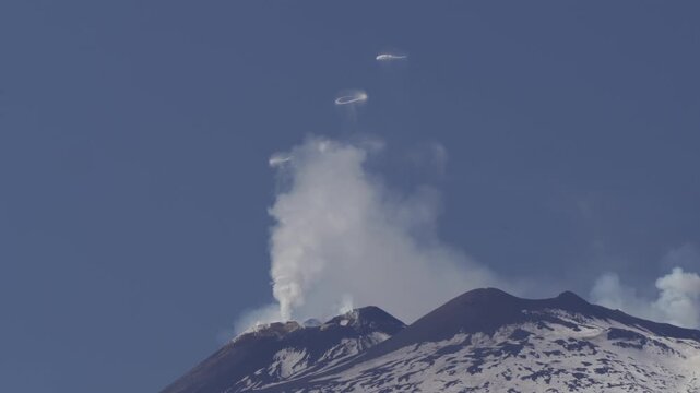 Etna Volcano Producing Smoke Rings, Sicily