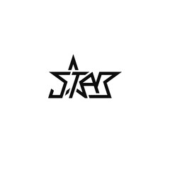 Star geometric text logo typographic design.