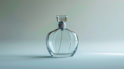 Elegant glass perfume bottle with a minimalist design, perfect for showcasing fragrance luxury and sophistication.