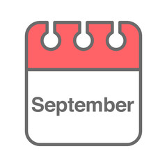 September icon vector. Daily, monthly, yearly calendar icon