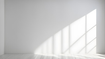 Obraz premium Empty room with white wall and floor.
