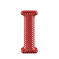 Red ribbed symbol. letter i