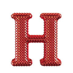 Red ribbed symbol. letter h