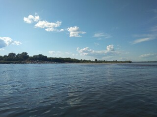 nature, river, lake, water, sky, clouds