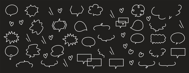 Speech bubble, speech balloon, chat bubble line art vector icon for apps and websites