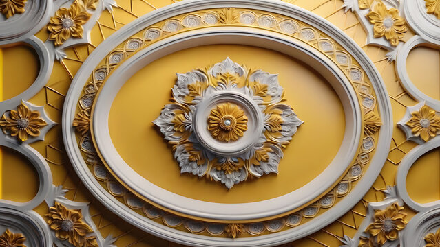 Decorative elements on the ceiling of the hall