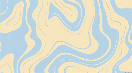 Fototapeta premium abstract design wallpaper with swirls, in light blue and yellow pastel colours