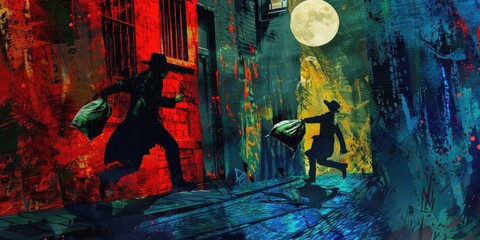 Dramatic Urban Theft Scene