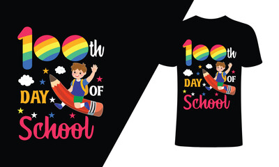 100 days of school t-shirt design.