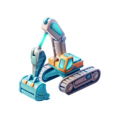 Fototapeta premium excavator icon 3d