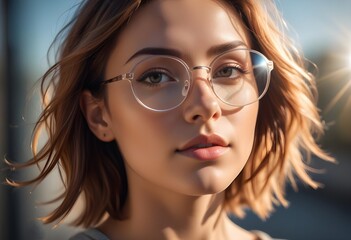 Fototapeta premium portrait of a woman spectacled