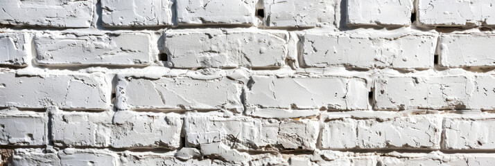 White painted brick wall with textured surface. Industrial and urban background