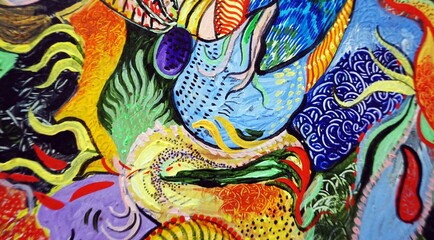 Fototapeta premium artist hand painted impressionism brush stroke painting abstract expressionism oil color background for design acrylic painting colorful vivid unique concept fragment of artwork academy of art