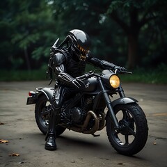 Xenomorph in a Motorbike