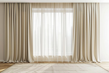 Elegant living room with curtains in soft natural light
