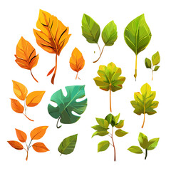 set of autumn leaves