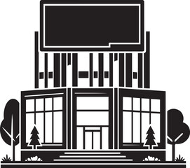 Modern Corporate Tall Building silhouette vector illustration isolated on a white background