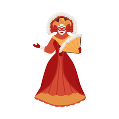 Venetian carnival character vector illustration