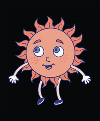 Stylish Sun T-shirt Design vector file