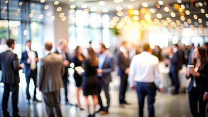 Business Event with Blurred Networking Attendees - Networking attendees at a business event, with the background blurred for emphasis.
