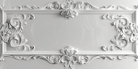 Fototapeta premium Baroque ornamental vintage border frame. Generative AI