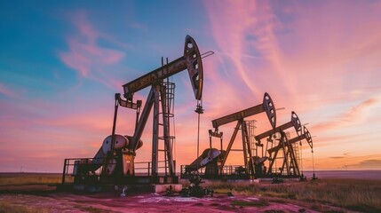 The Oil Pumps at Sunset