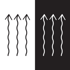 Fototapeta premium Winding wavy curved arrows. Thin wavy twisty arrows. Vector illustration. EPS 10/AI