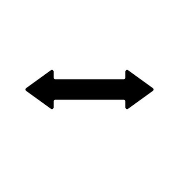 Double ended straight long arrow pointer. Dual wide arrow. Vector illustration on white background. 