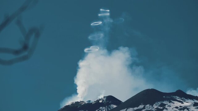 Etna Volcano Producing Smoke Rings, Sicily