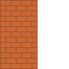 Obraz premium Part of a brick wall with empty background. Vector illustration.