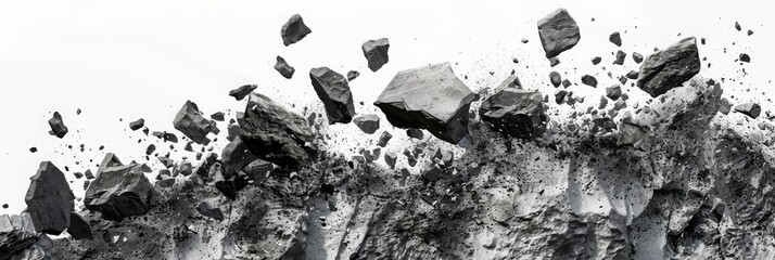 Shattered Rock Formation in Motion