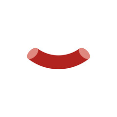 A cut piece of sausage. Isolated vector illustration on a white background.
