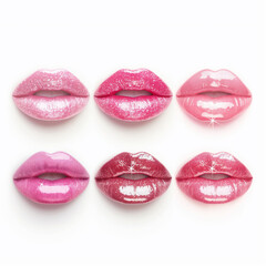 Obraz premium Multicolored female lips with lip gloss