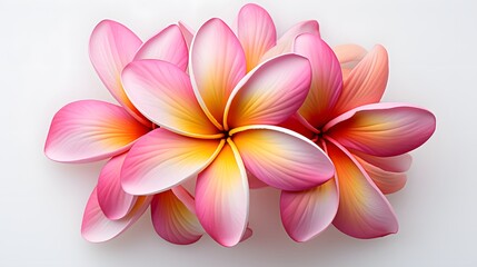 Fototapeta premium Plumeria Flowers on White Background