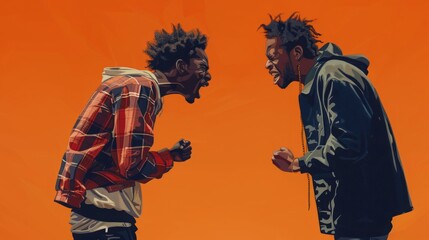 Fototapeta premium Two Men in an Argument